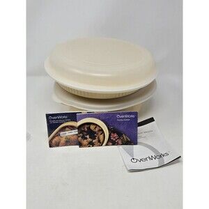 NOS VINTAGE TUPPERWARE OVEN WORKS BUNDLE 9" PIE PAN 2 QT CASSEROLE COOKWARE LIDS